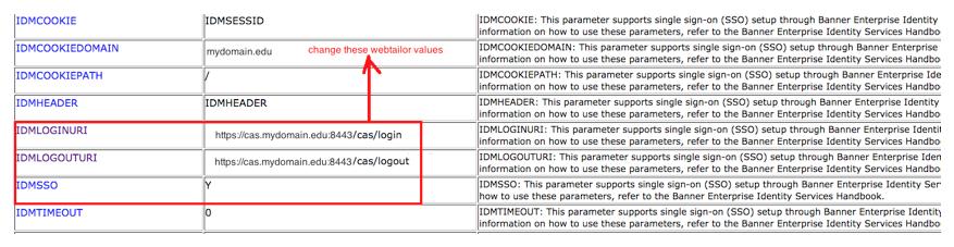 CAS Banner Self Service SSB Setup Webtailor